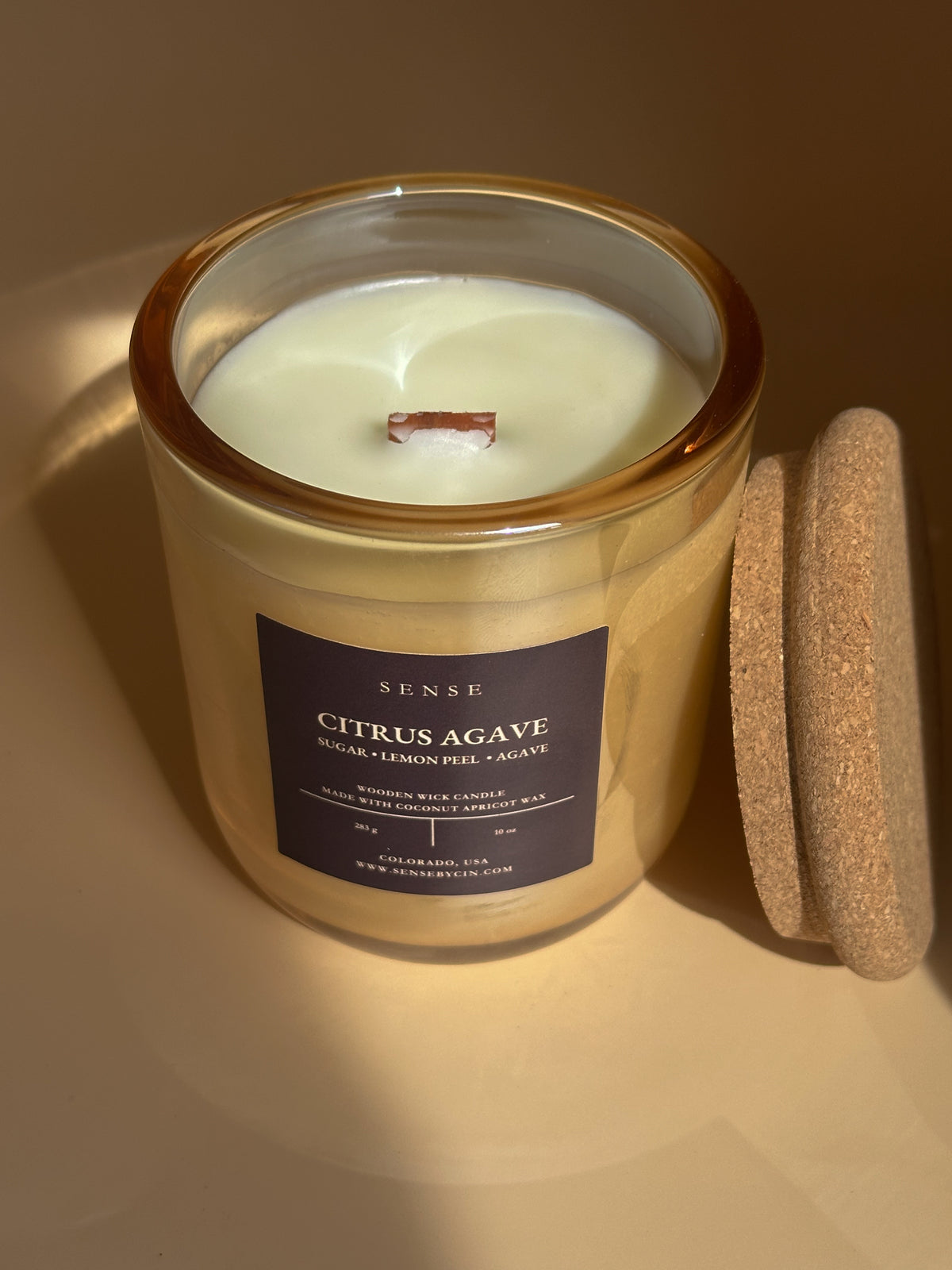 Citrus Agave Wooden Wick Candle - 10 oz.