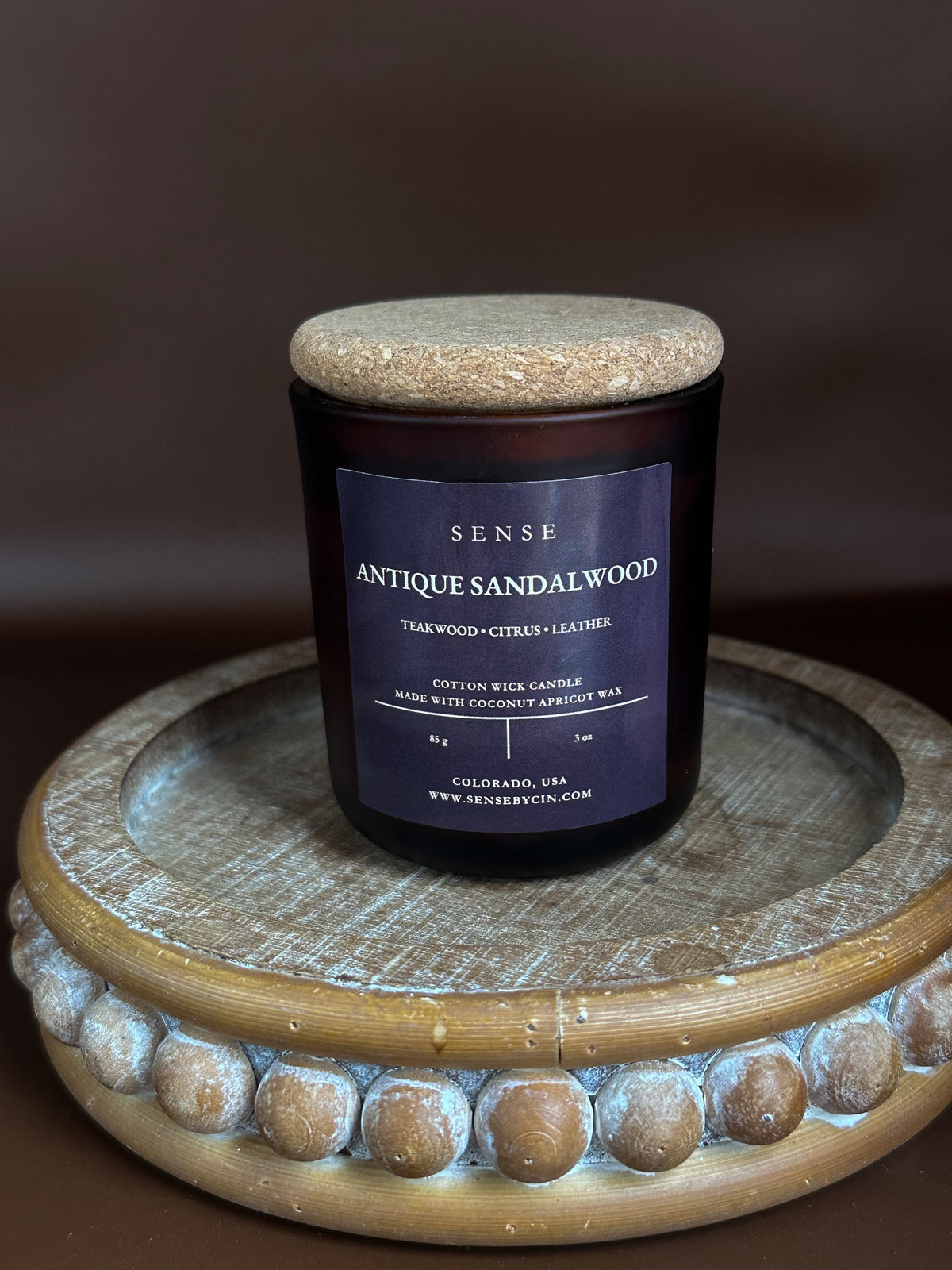 Mini Antique Sandalwood Candle - 3 oz. Cotton Wick