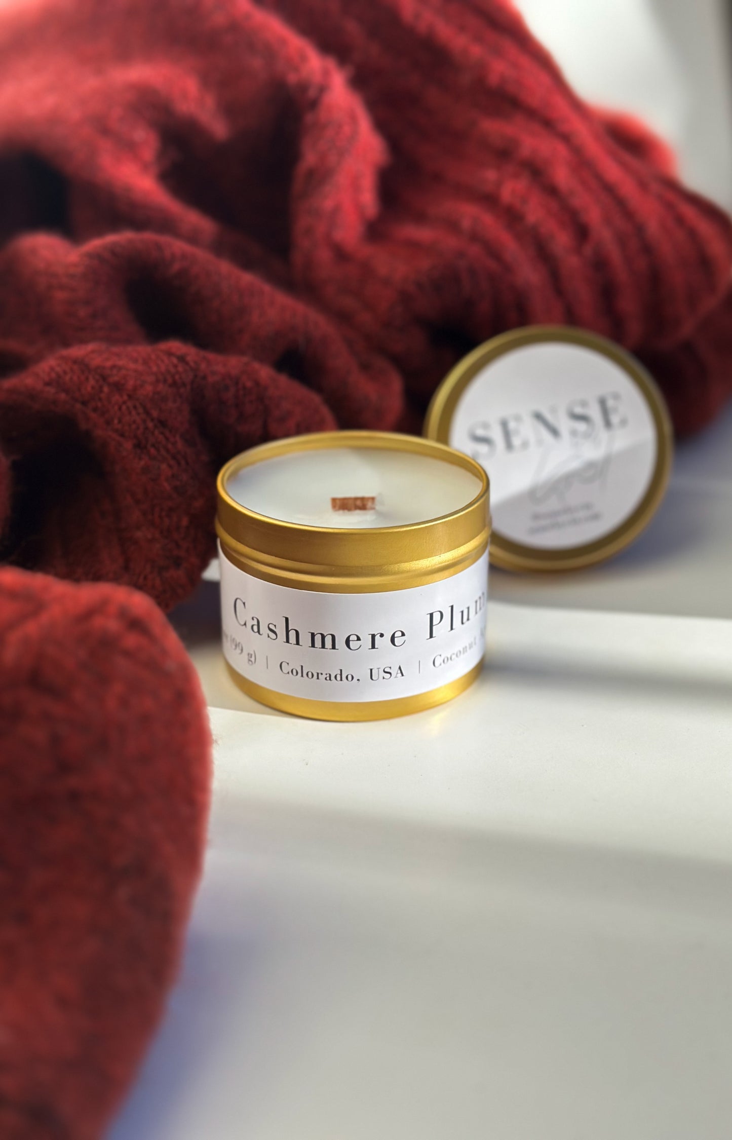Cashmere Plum Wooden Wick Candle