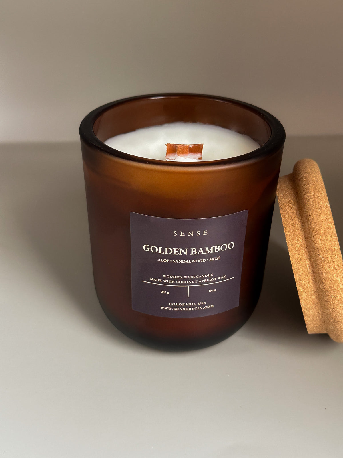 Golden Bamboo Wooden Wick Candle - 10 oz.