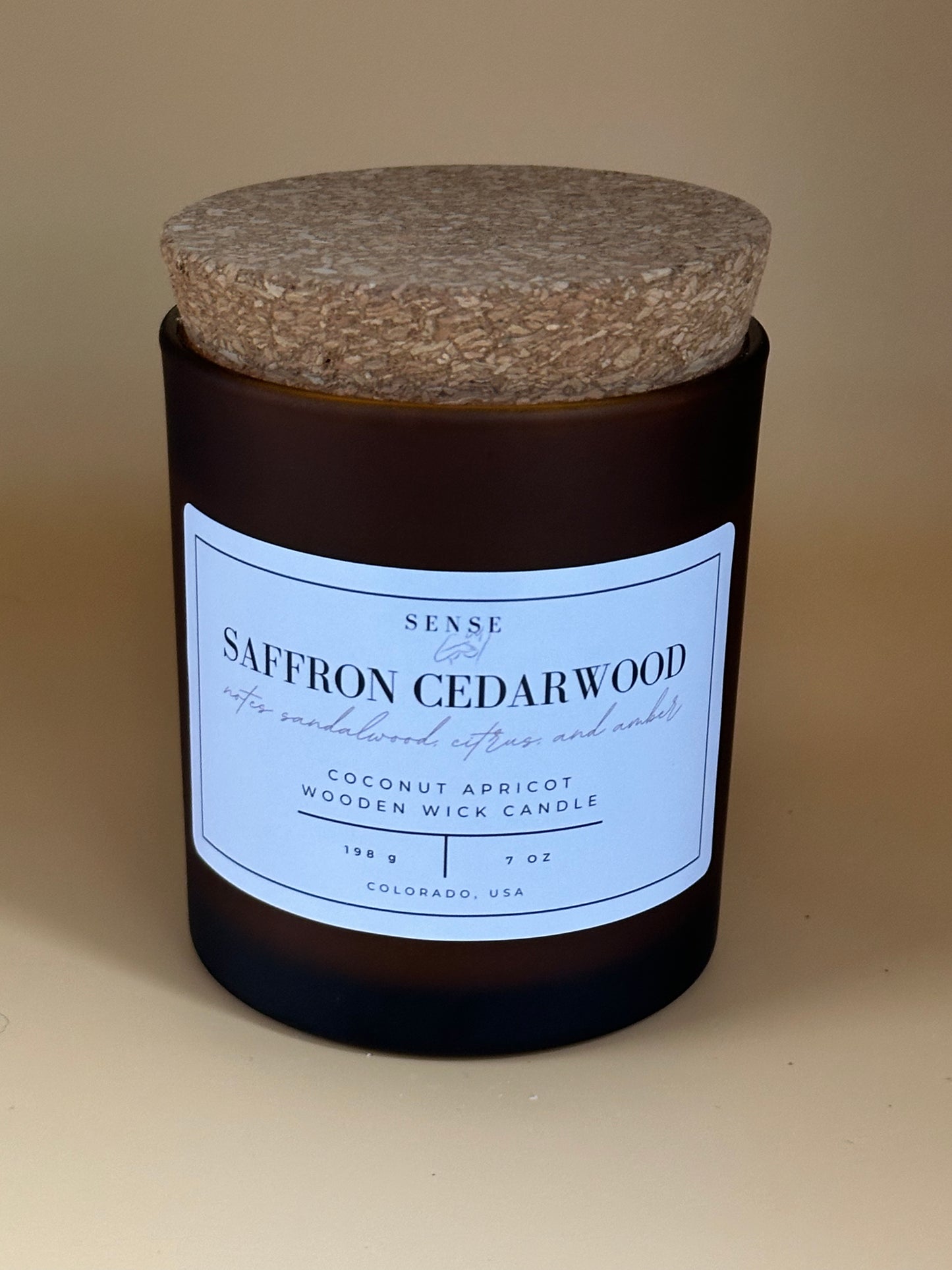 Saffron Cedarwood Wooden Wick Candle