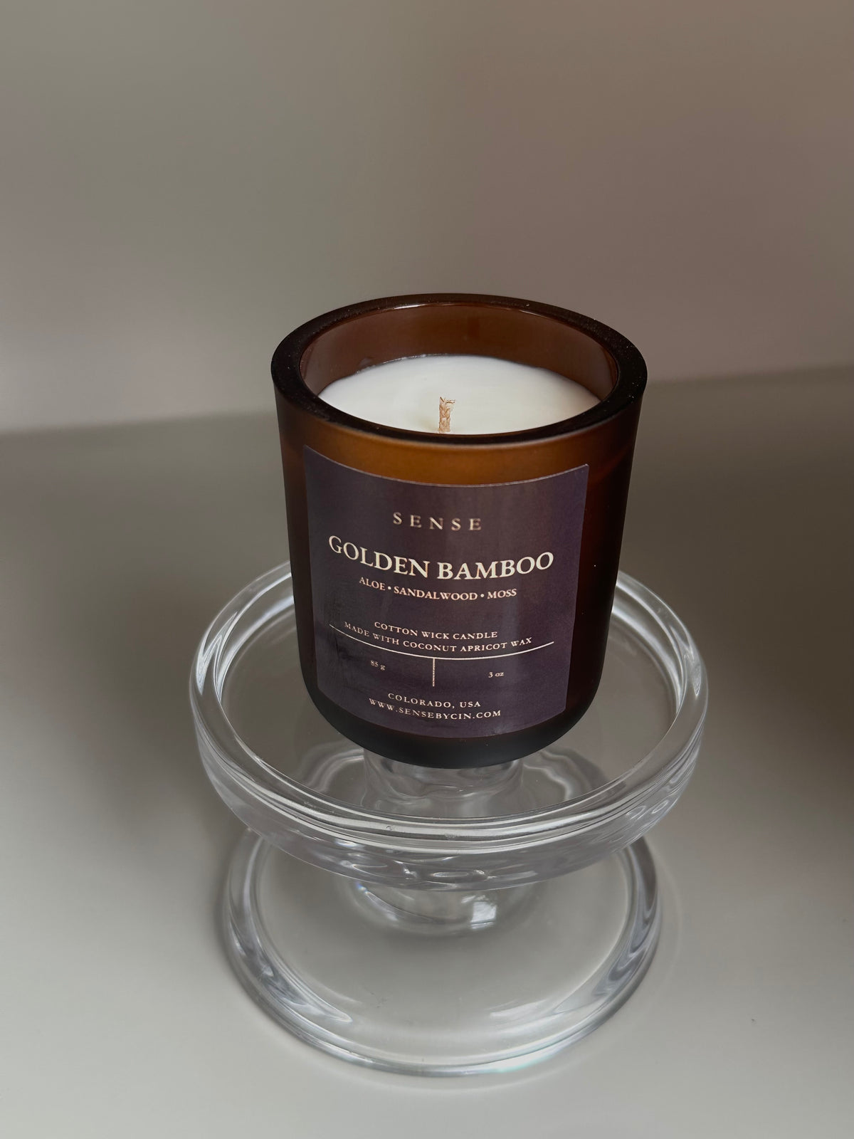 Mini Golden Bamboo Candle - 3 oz. Cotton Wick
