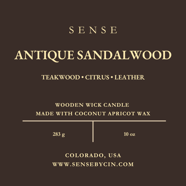Antique Sandalwood Wooden Wick Candle - 10 oz.