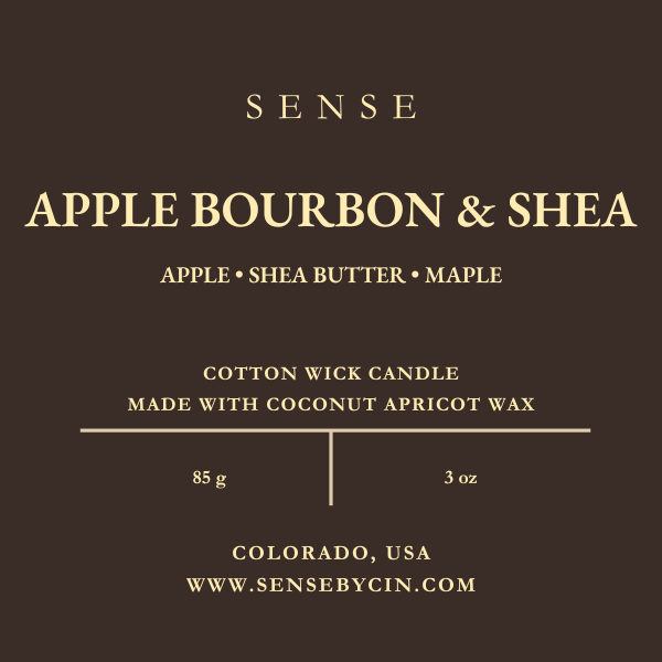 Mini Apple Bourbon & Shea Candle - 3 oz. Cotton Wick