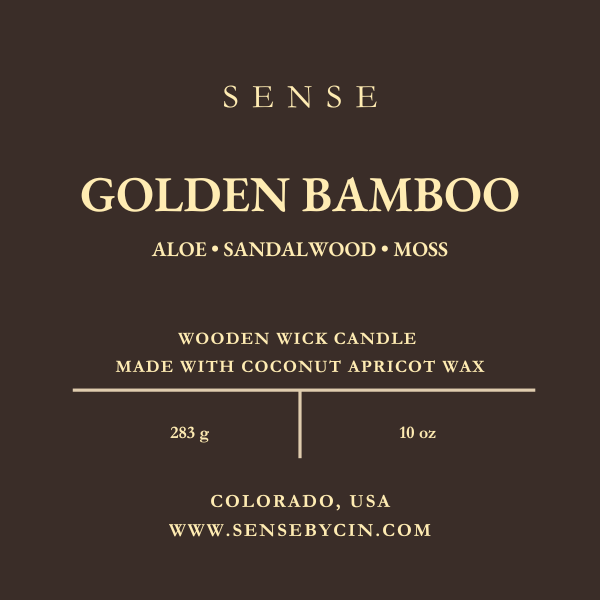 Golden Bamboo Wooden Wick Candle - 10 oz.