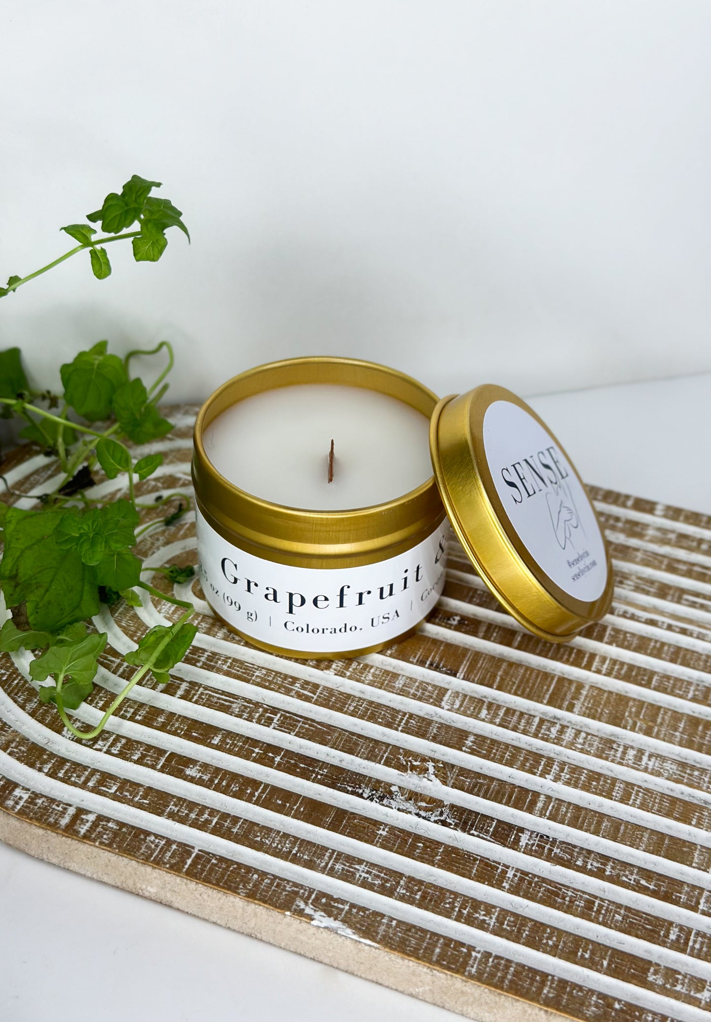 Grapefruit & Mint Wooden Wick Candle