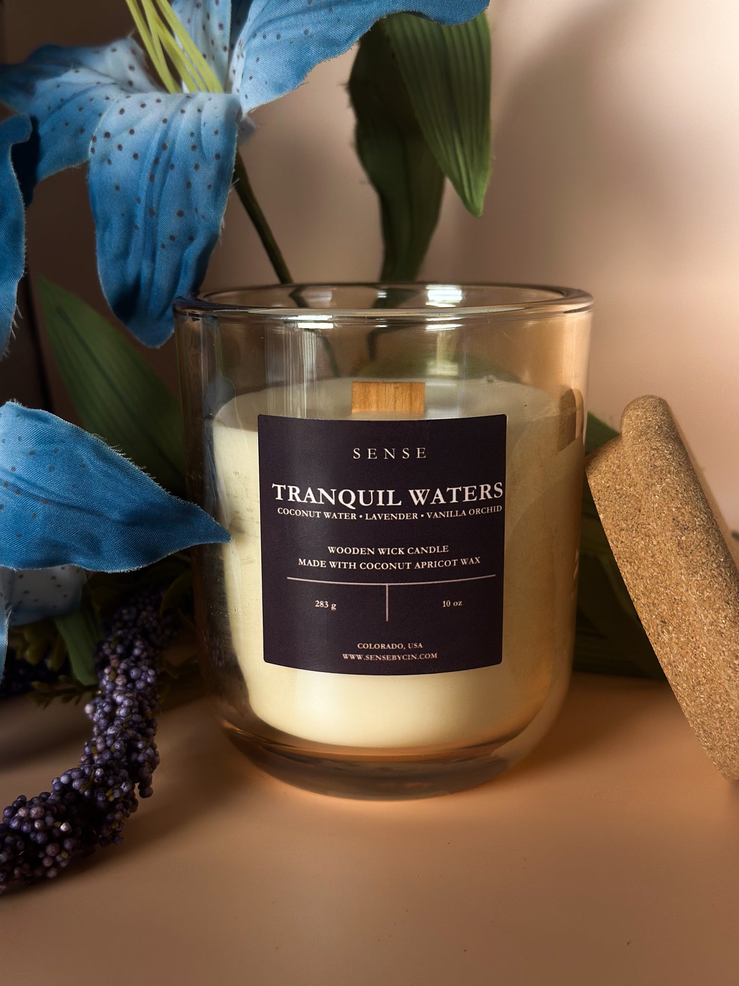 Tranquil Waters Wooden Wick Candle