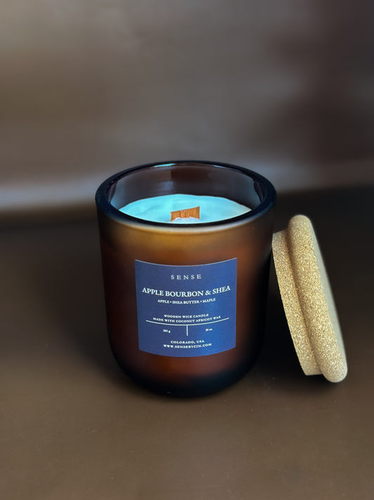 Apple Bourbon & Shea Wooden Wick Candle - 10 oz.