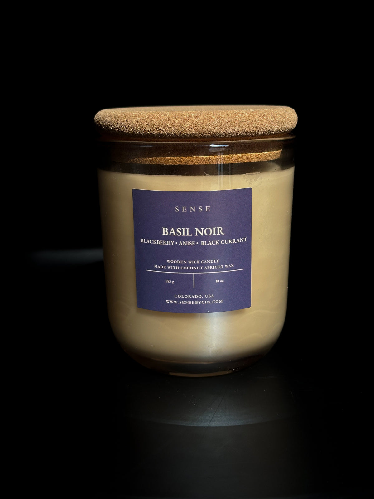 Basil Noir Wooden Wick Candle (Formerly Blackberry Absinthe) - 10 oz.