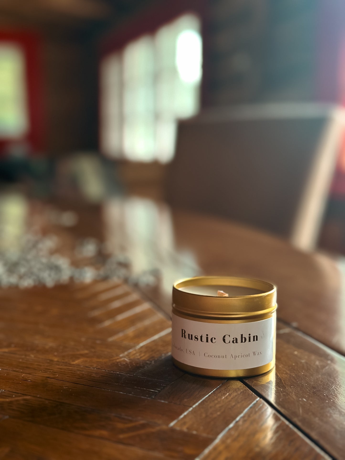 Rustic Cabin Wooden Wick Candle