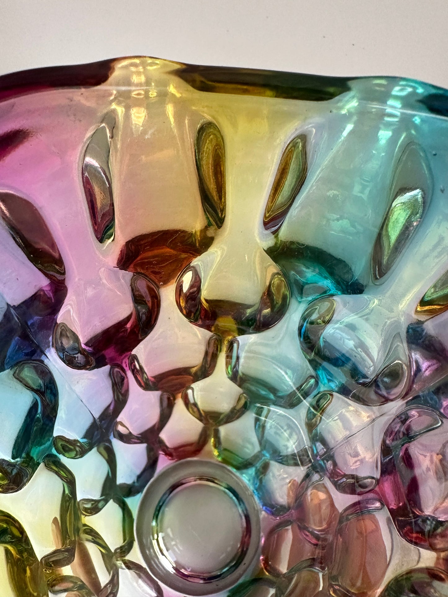 Multicolored Iridescent Glass Vase