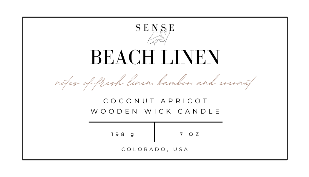 Beach Linen Wooden Wick Candle