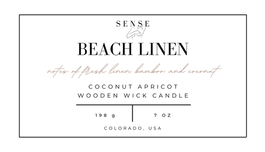 Beach Linen Wooden Wick Candle