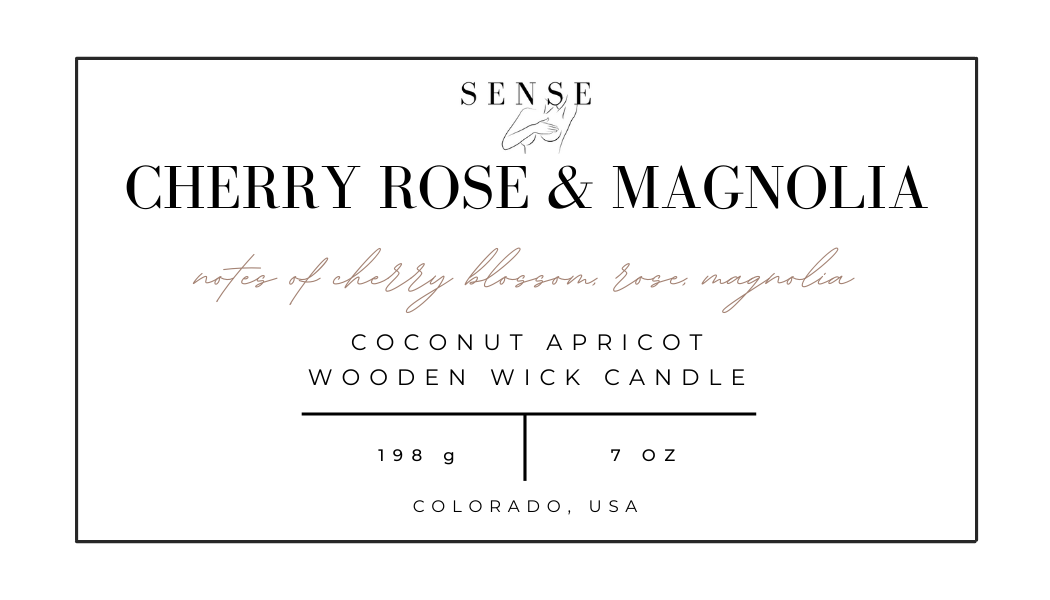 Cherry Rose & Magnolia Wooden Wick Candle