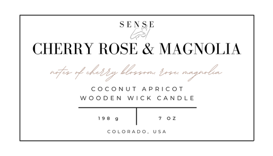 Cherry Rose & Magnolia Wooden Wick Candle