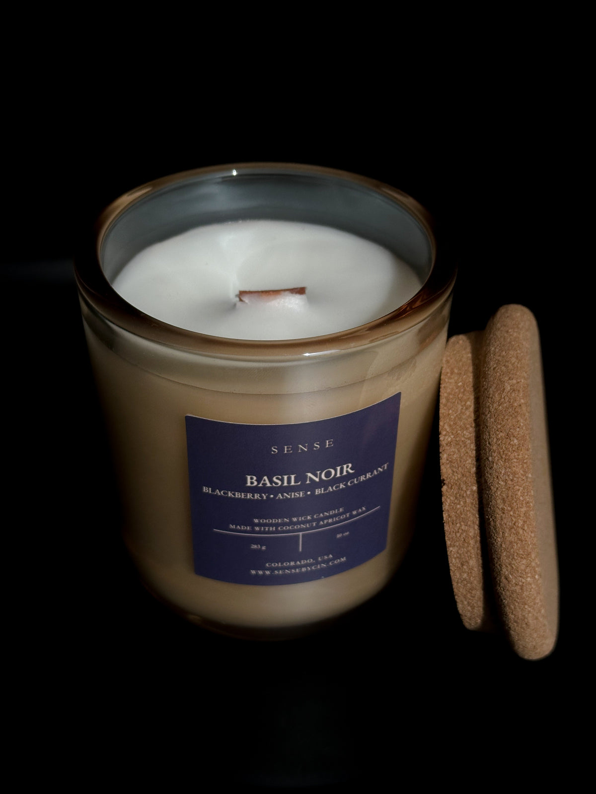 Basil Noir Wooden Wick Candle (Formerly Blackberry Absinthe) - 10 oz.