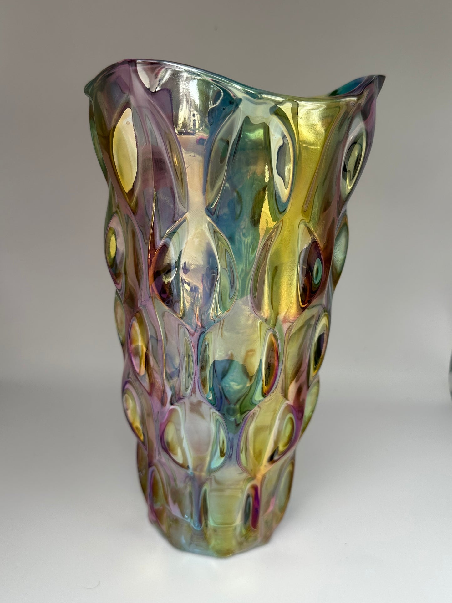 Multicolored Iridescent Glass Vase