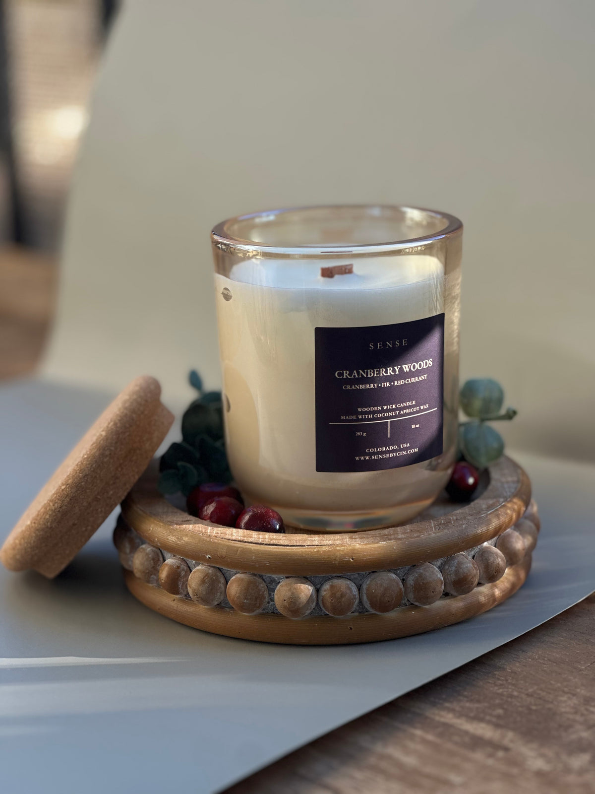 Cranberry Woods Wooden Wick Candle - 10 oz.