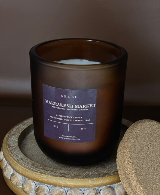 Marrakesh Market Wooden Wick Candle