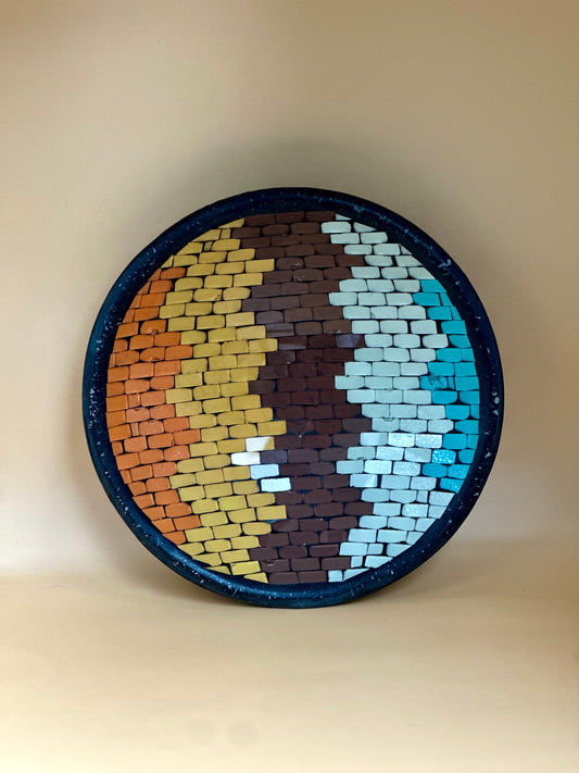Vintage Soapstone Mosaic Centerpiece