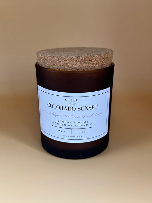 Colorado Sunset Wooden Wick Candle