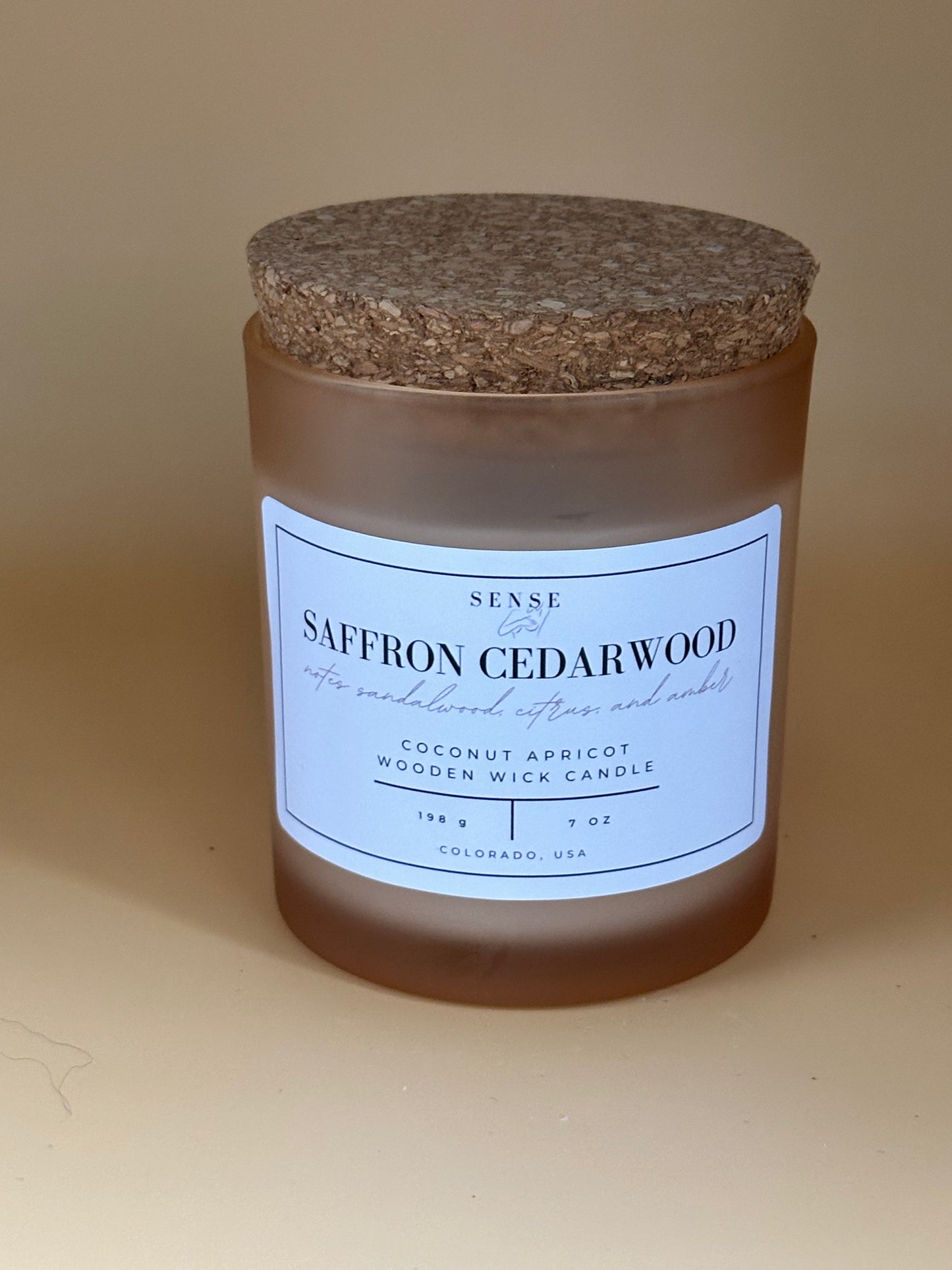 Saffron Cedarwood Wooden Wick Candle