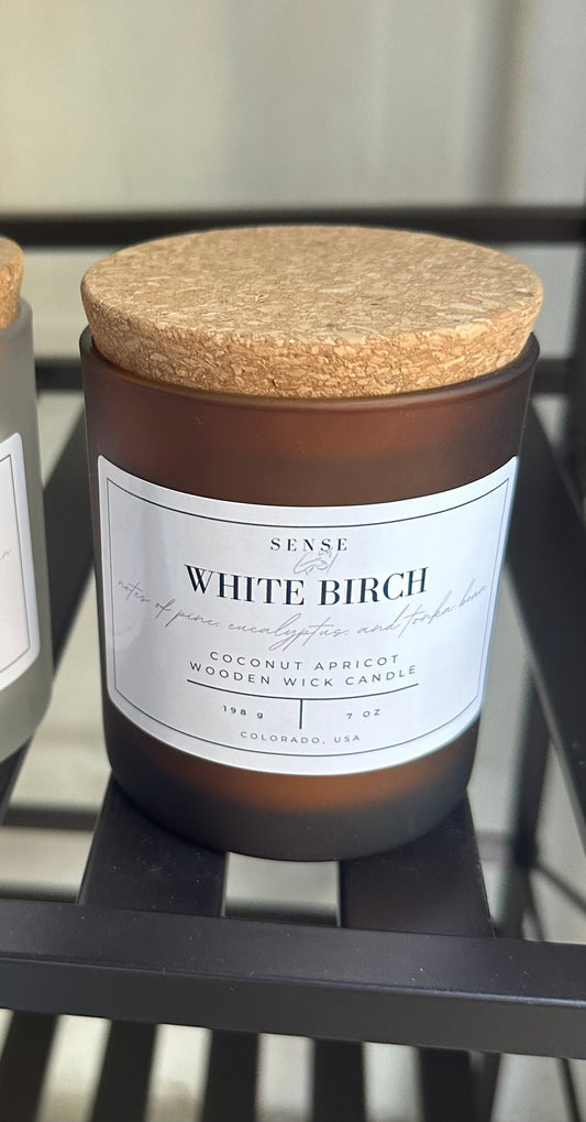 White Birch Wooden Wick Candle