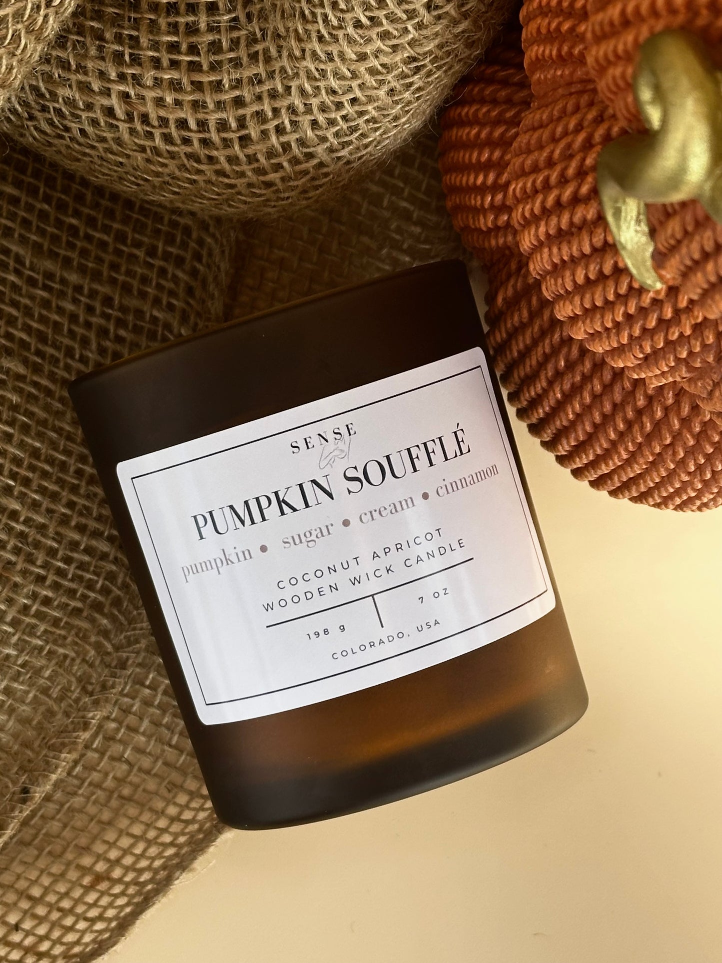 Pumpkin Soufflé Wooden Wick Candle