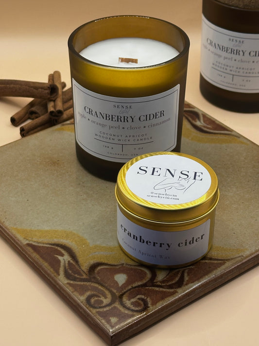 Cranberry Cider Wooden Wick Candle