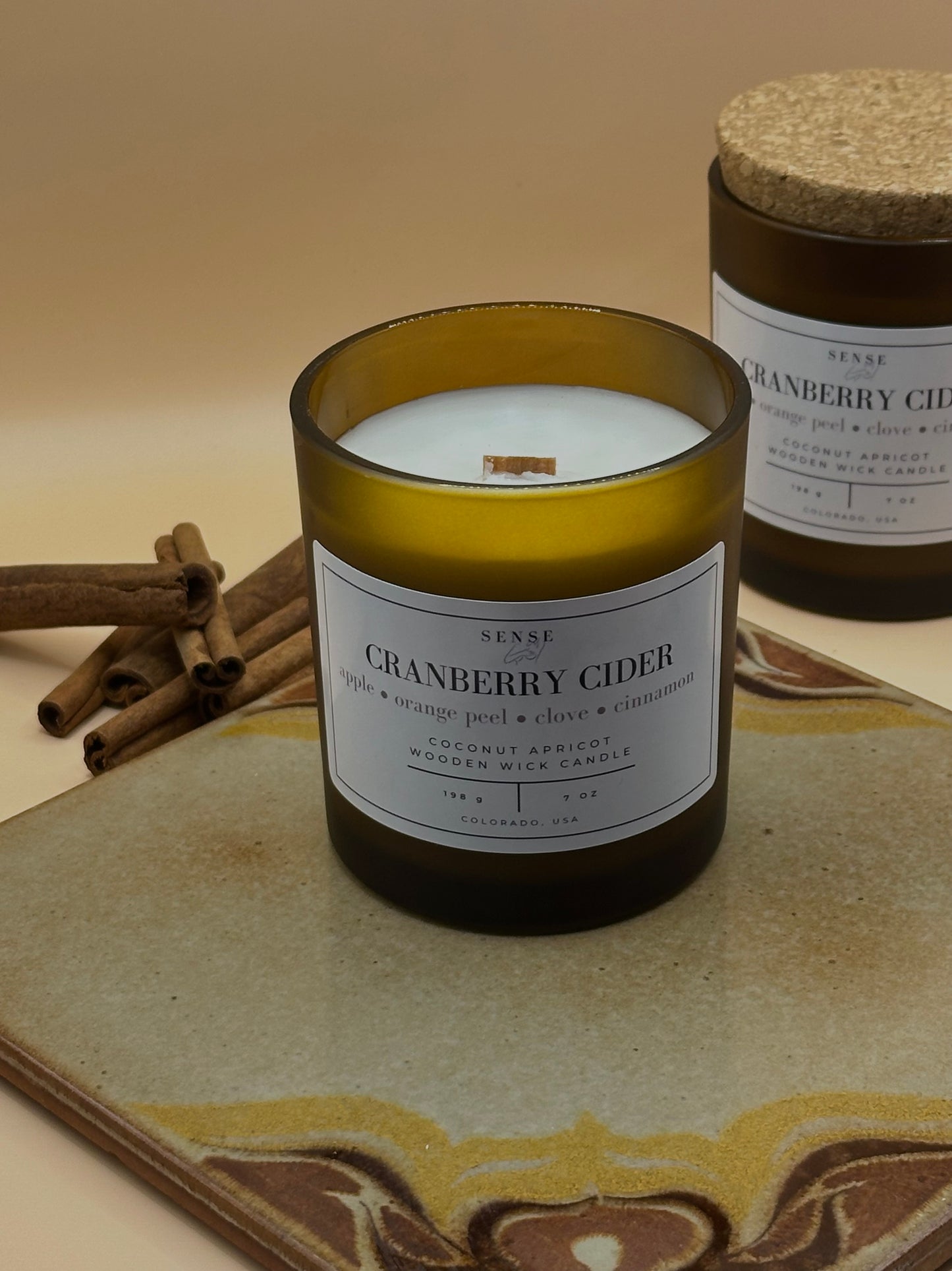Cranberry Cider Wooden Wick Candle