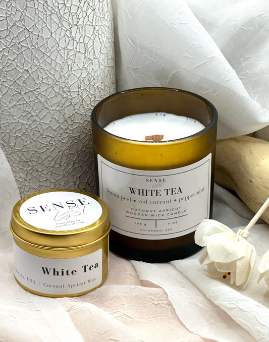 White Tea Wooden Wick Candle