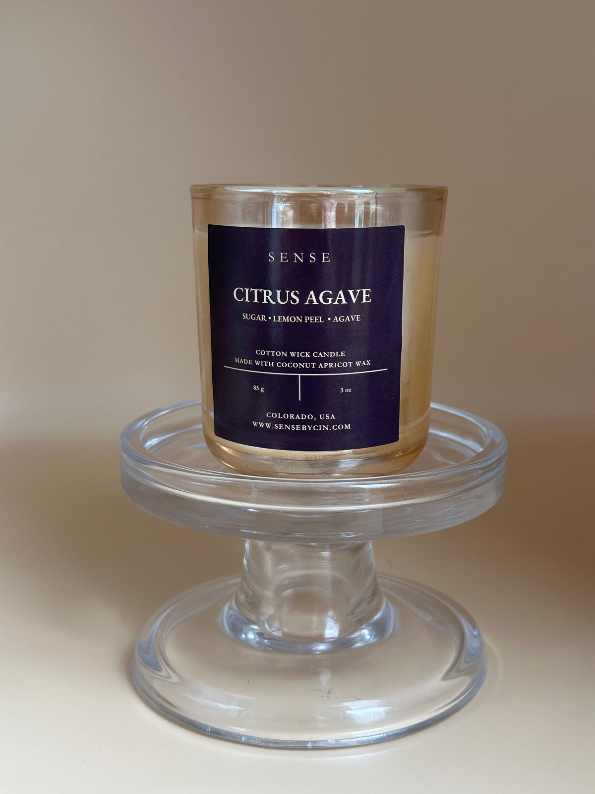 Mini Citrus Agave Candle - 3 oz. Cotton Wick