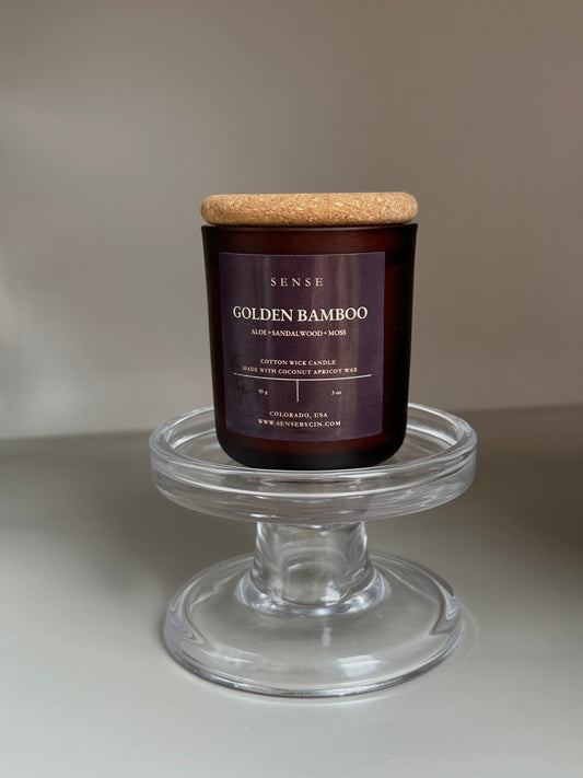 Mini Golden Bamboo Candle - 3 oz. Cotton Wick