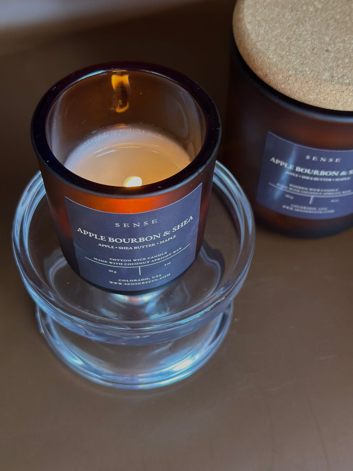 Mini Apple Bourbon & Shea Candle - 3 oz. Cotton Wick