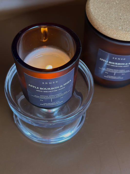 Mini Apple Bourbon & Shea Candle - 3 oz. Cotton Wick