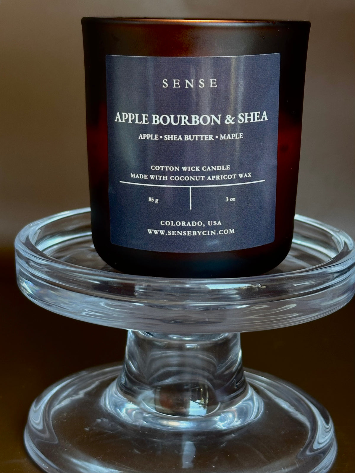 Mini Apple Bourbon & Shea Candle - 3 oz. Cotton Wick