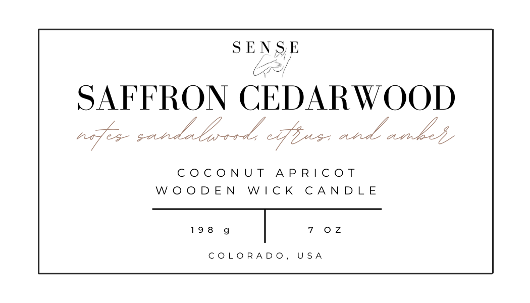 Saffron Cedarwood Wooden Wick Candle