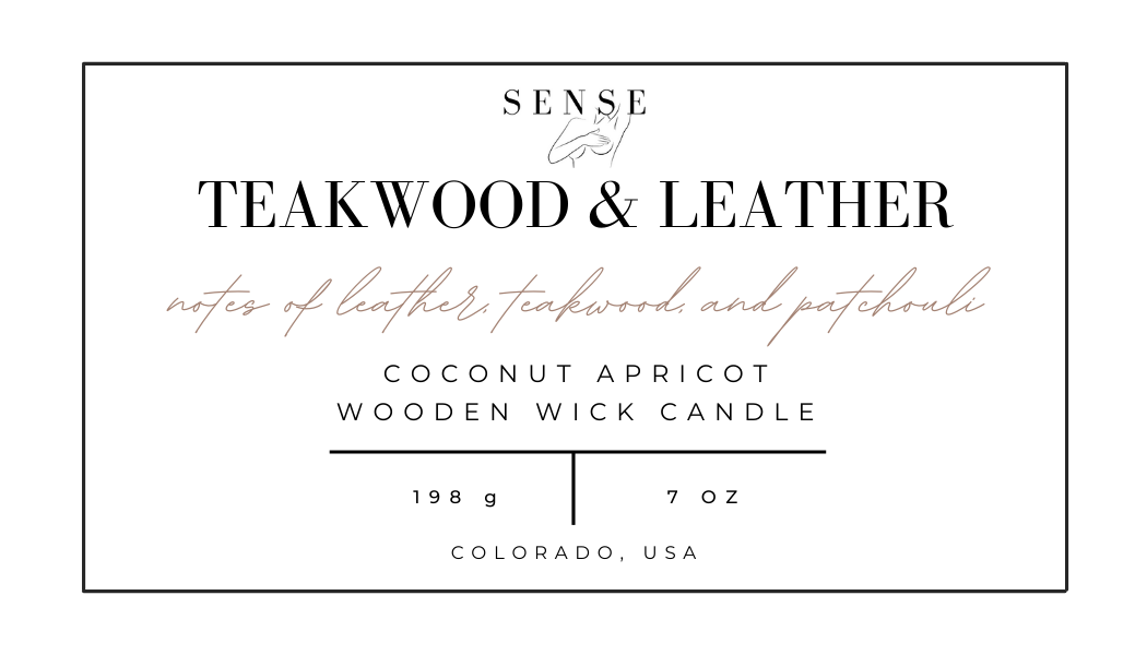 Teakwood & Leather Wooden Wick Candle