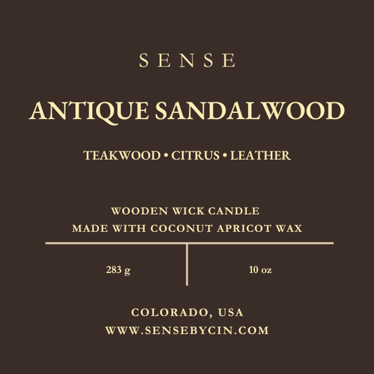 Antique Sandalwood Wooden Wick Candle - 10 oz.